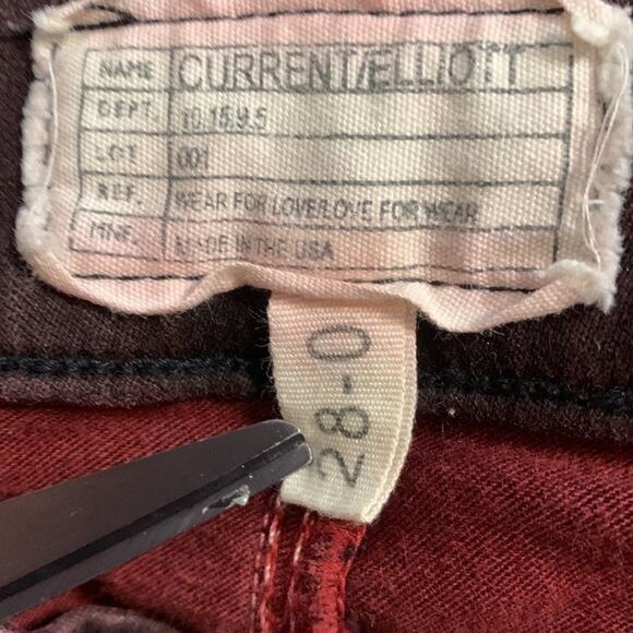 Current/Elliott The Rider Legging Crimson Women’s Jegging Jeans Size 28 - Picture 5 of 9